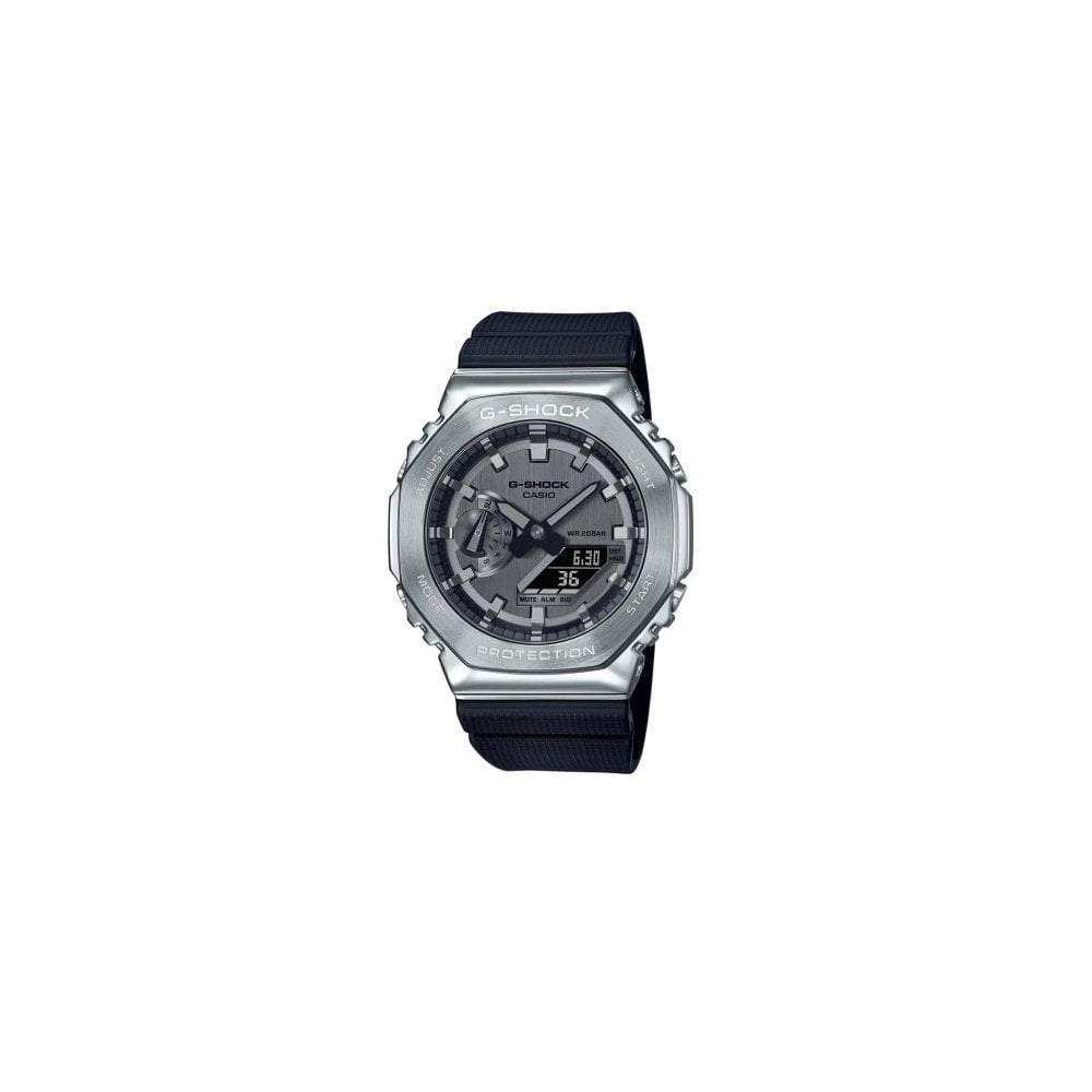 G-Shock Black and Silver Octagonal Watch GM-2100-1AER
