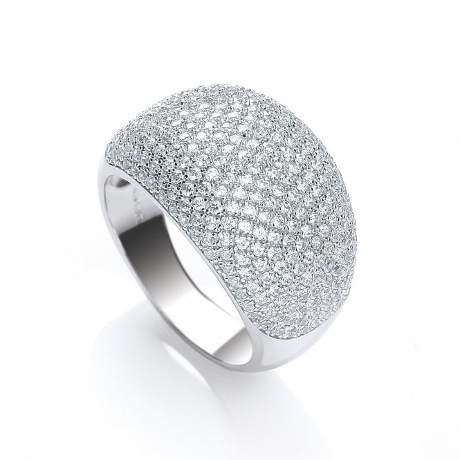 J Jaz Cocktail Ring White JZR005