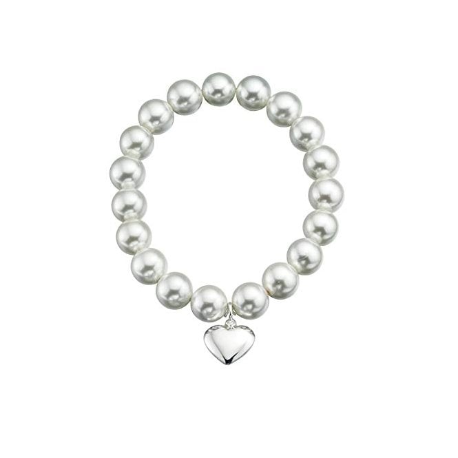 MCN Jewellery Pearl Shell and Sterling Silver Heart Bracelet B3792W
