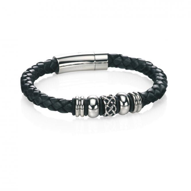 Fred Bennett Black Leather Bracelet B4211
