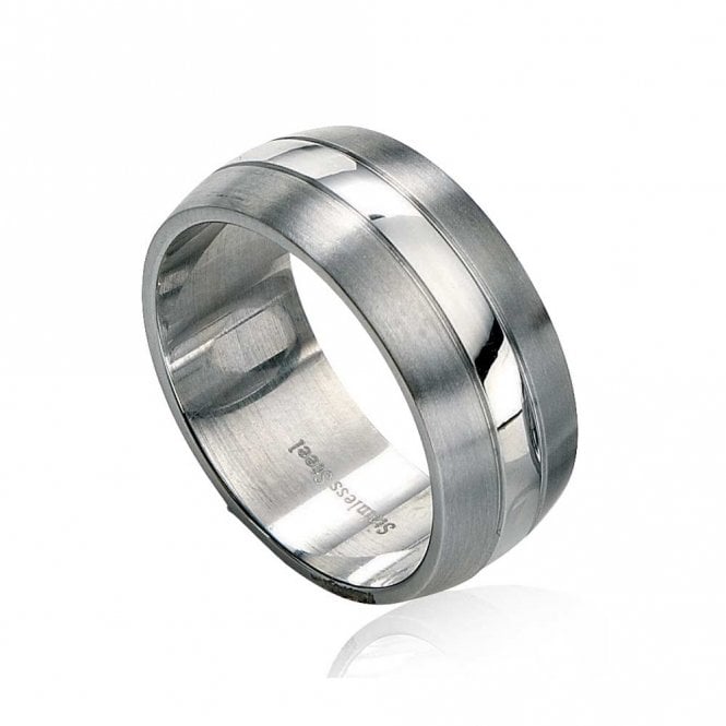 Fred Bennett Brushed and Polished Band Ring R2510