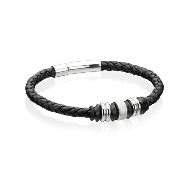 Fred Bennett Black Leather Bracelet B4416