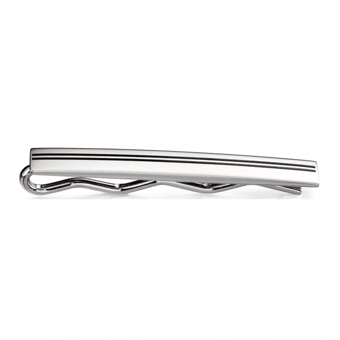 Fred Bennett Fred Bennet Black Stripe Tie Clip Y027