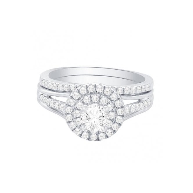 MCN Fine Jewellery 9ct WG Diamond Bridal Set Ring