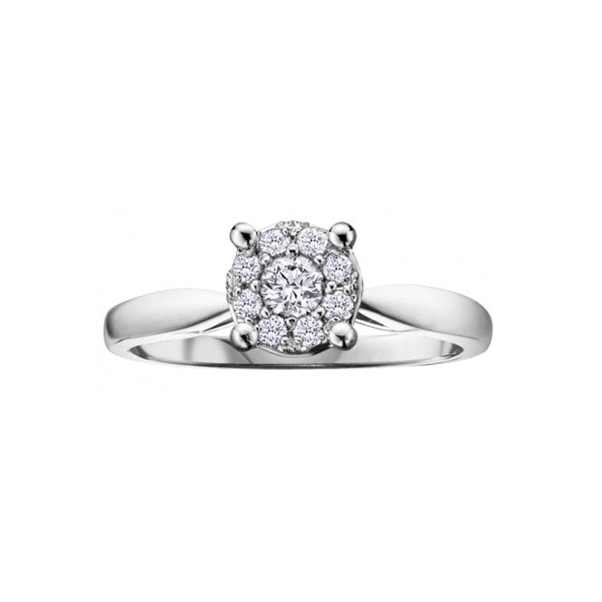 MCN Fine Jewellery 9ct White Gold 0.13 Cluster Ring