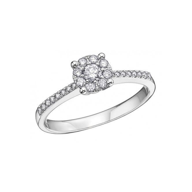 MCN Fine Jewellery 18ct White Gold 0.36 Diamond Cluster Ring