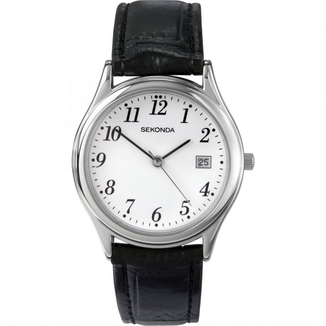 Sekonda Watches Sekonda Mens Stainless Steel Leather Watch 3473