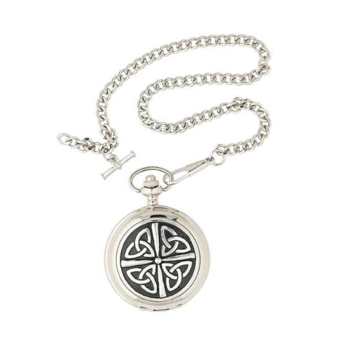 MCN Scottish Gifts Pewter Celtic Quartz Pocket Watch PW101Q