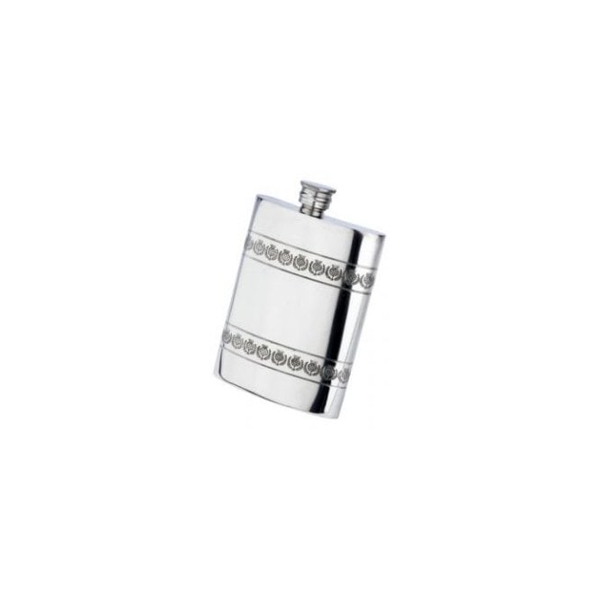 MCN Scottish Gifts MCN Pewter Thistle Hip Flask 691FL