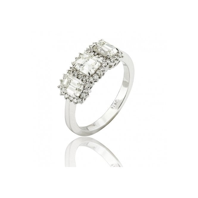 MCN Fine Jewellery Diamond Ring Emerald Cut Cluster