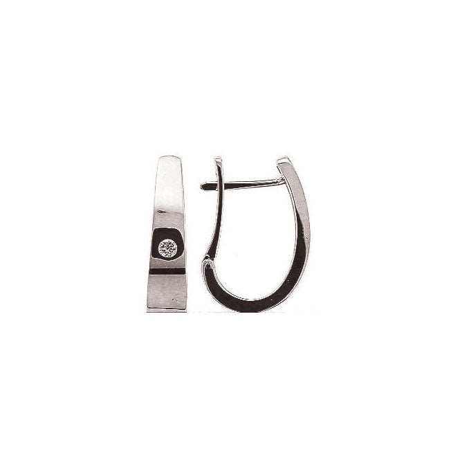 MCN Fine Jewellery 9ct White Gold Diamond Creole Earrings