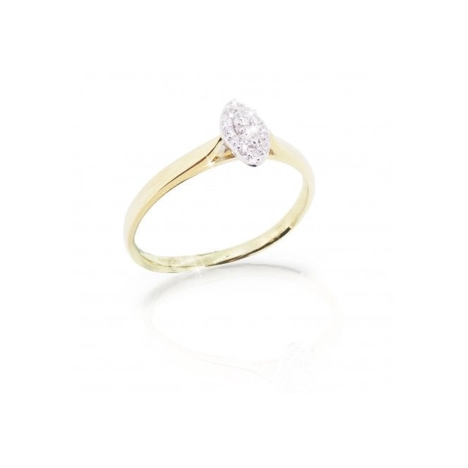 MCN Fine Jewellery 9ct Yellow Gold Marquise Cut Cluster Diamond Ring