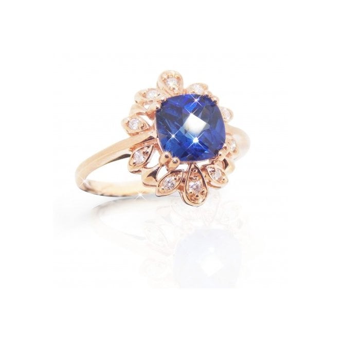 MCN Fine Jewellery 9ct Rose Gold Sapphire Diamond Ring