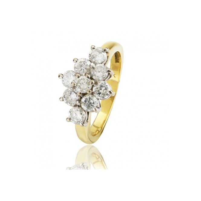 MCN Fine Jewellery Diamond Ring 9 Stone Cluster Ring