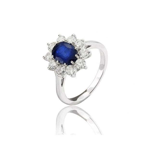 MCN Fine Jewellery Diamond Cluster and Sapphire Ring