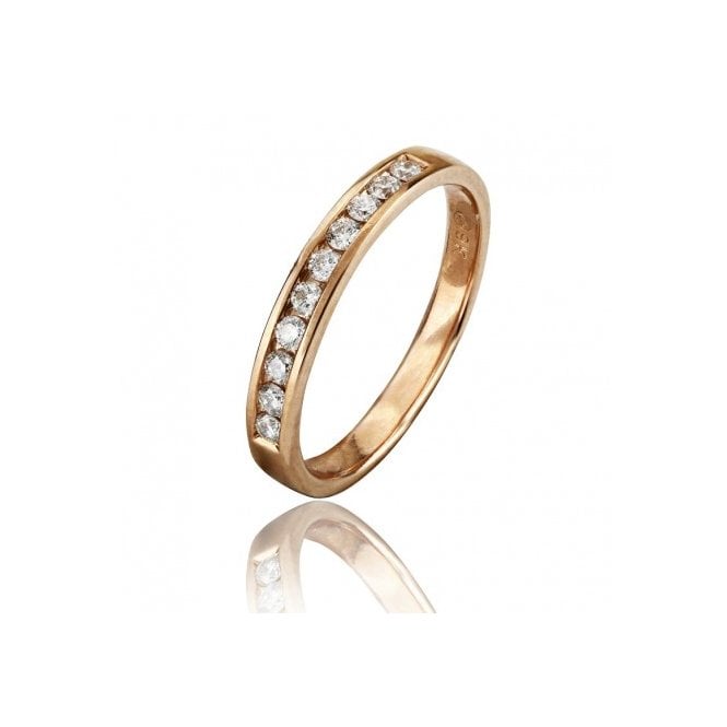 MCN Fine Jewellery 9ct Rose Gold Diamond Channel Set Ring