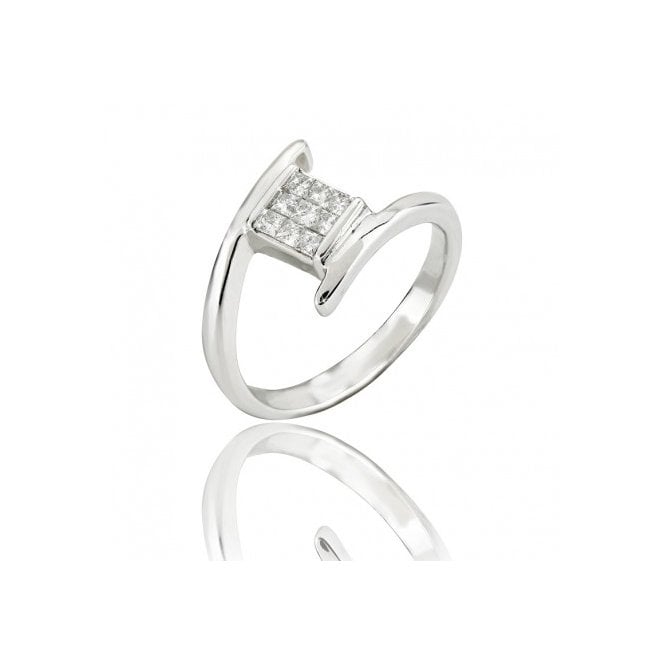 MCN Fine Jewellery Diamond Ring Cross Over Cluster