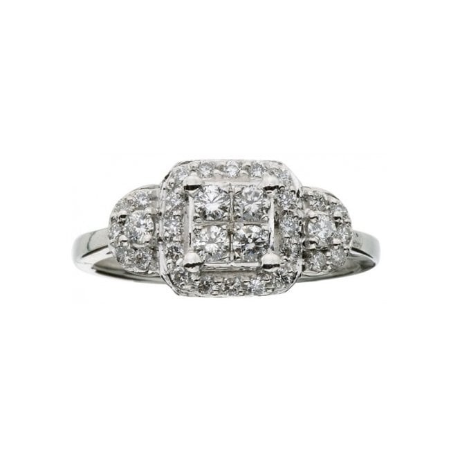 MCN Fine Jewellery 18ct White Gold Diamond Cluster Ring
