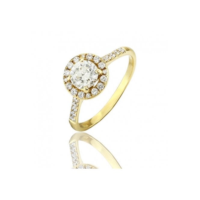 MCN Fine Jewellery Diamond Ring Halo Yellow Gold Cluster