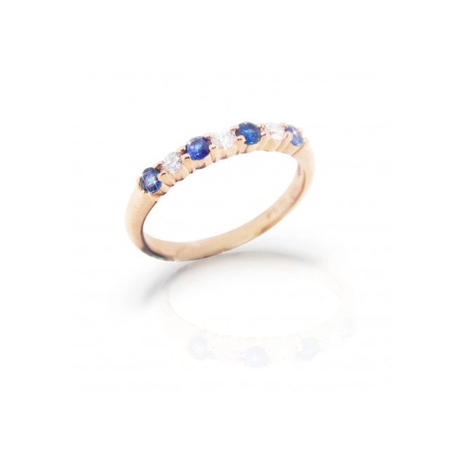 MCN Fine Jewellery 9ct Rose Gold Diamond and Sapphire Eternity Ring