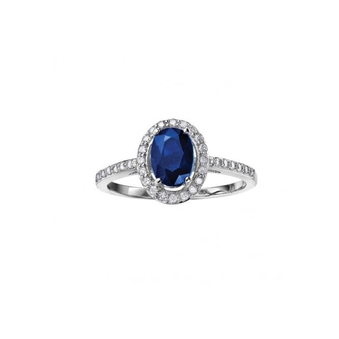 MCN Fine Jewellery 9ct White Gold Sapphire and Diamonds Ring