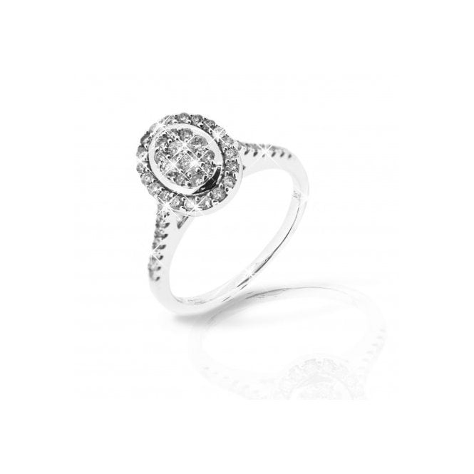 MCN Fine Jewellery 9ct White Gold Oval Cluster Ring