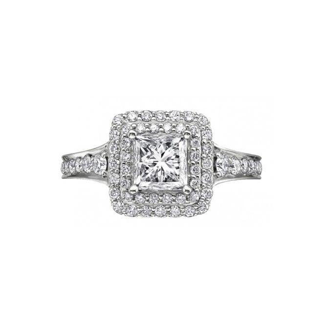MCN Fine Jewellery 9ct White Gold Diamond Halo Cluster Ring