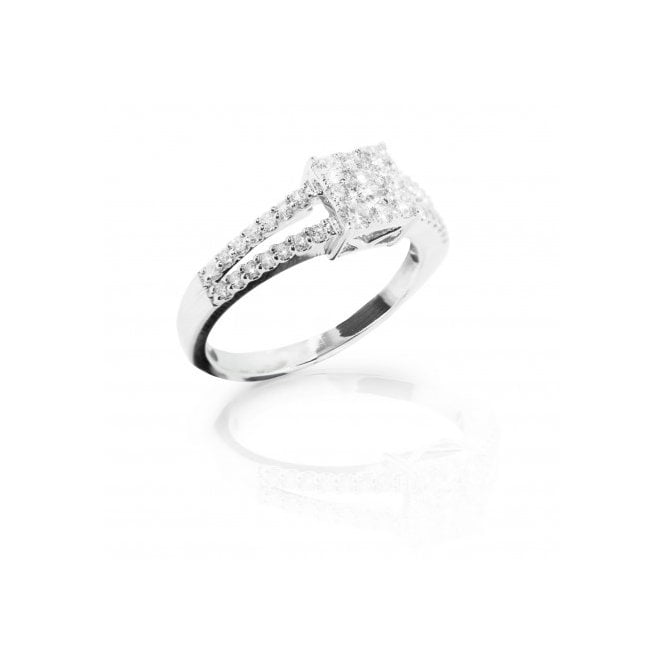 MCN Fine Jewellery 9ct White Gold Diamond Cluster Ring