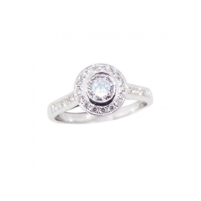 MCN Fine Jewellery Diamond Halo Ring 18ct White Gold