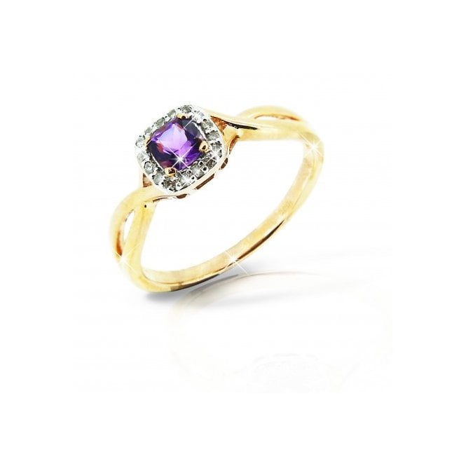 MCN Fine Jewellery Amethyst and Diamonds Rose Gold Ring