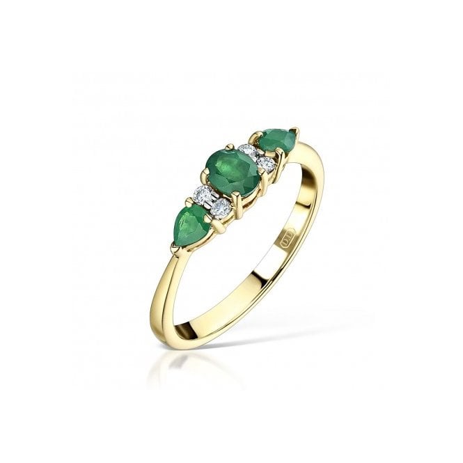 MCN Fine Jewellery Emerald Cluster Diamond Ring