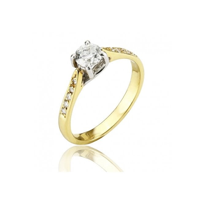 MCN Fine Jewellery Solitaire Diamond Ring Round Cut and Shoulders