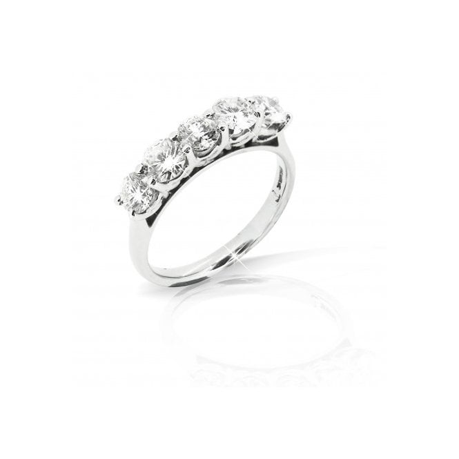 MCN Fine Jewellery Round Five Stone Diamond Platinum Ring