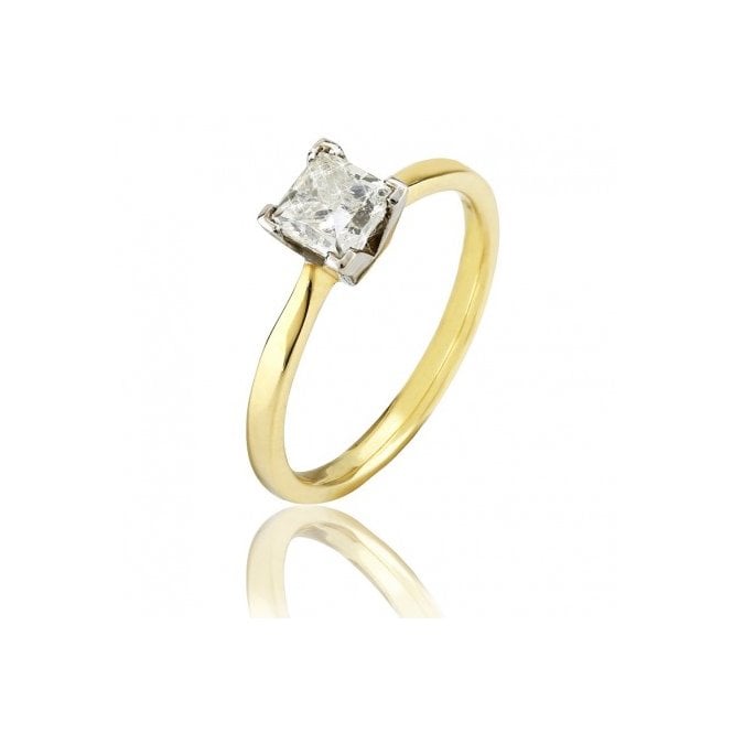 MCN Fine Jewellery Solitaire Diamond Ring Princess Cut Corner Claw