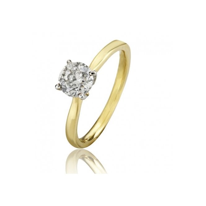 MCN Fine Jewellery Solitaire Diamond Ring Round Cut Yellow Gold