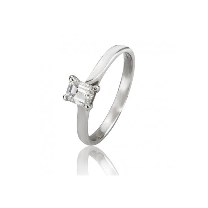 MCN Fine Jewellery Solitaire Diamond Ring White Gold Radiant Cut