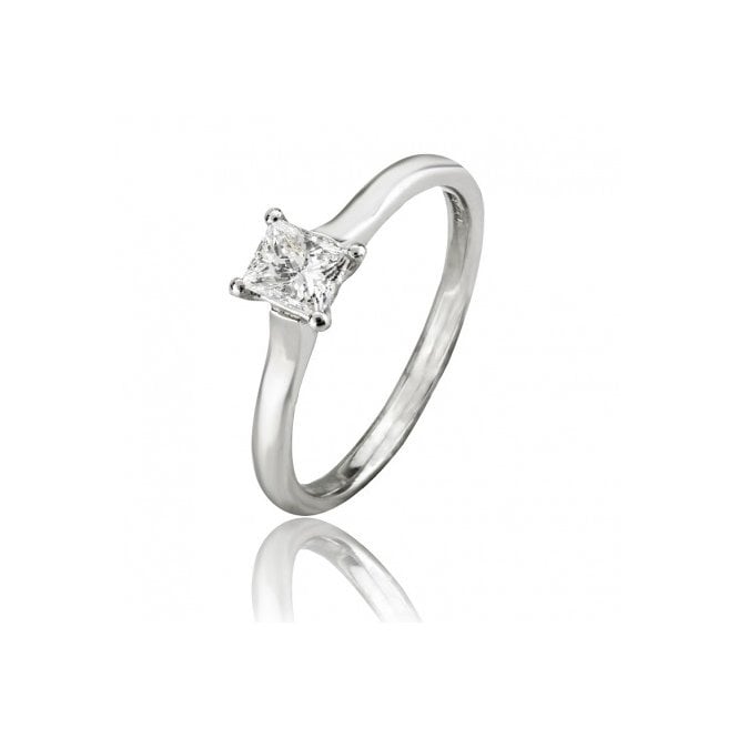 MCN Fine Jewellery Solitaire Diamond Ring Princess Cut Platinum