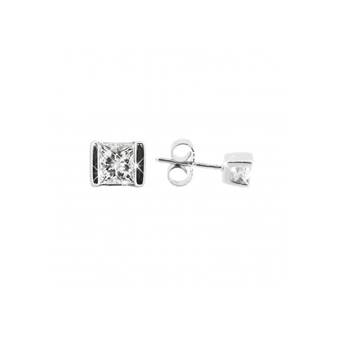 MCN Fine Jewellery 9ct White Gold Princess Cut Studs