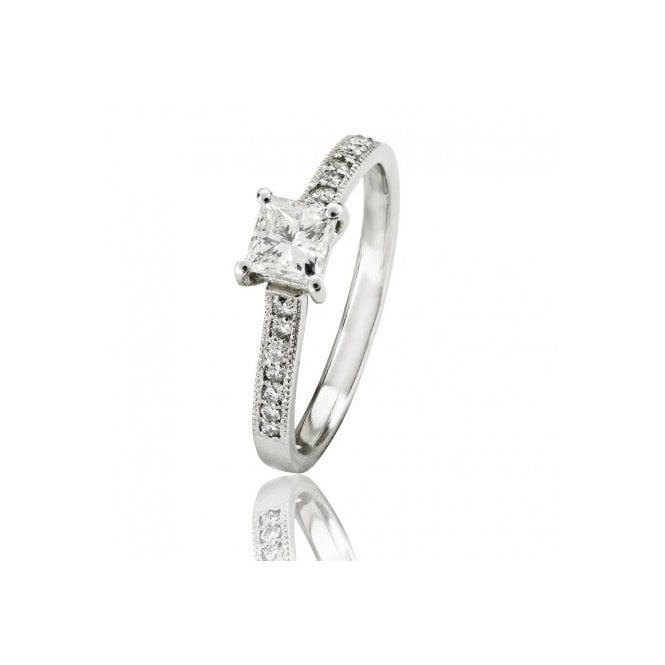 MCN Fine Jewellery Solitaire Diamond Ring Princess Cut Platinum
