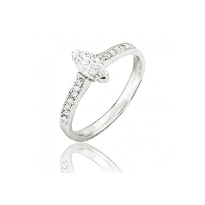 MCN Fine Jewellery Solitaire Diamond Ring Marquise Cut Platinum