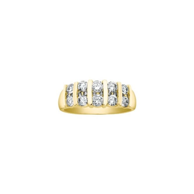 MCN Fine Jewellery 9ct Yellow Gold 2 Row Diamond Ring
