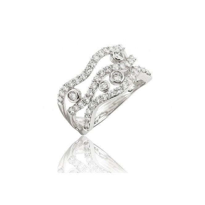 MCN Fine Jewellery Diamond Rings 3 Row Wavy Ring