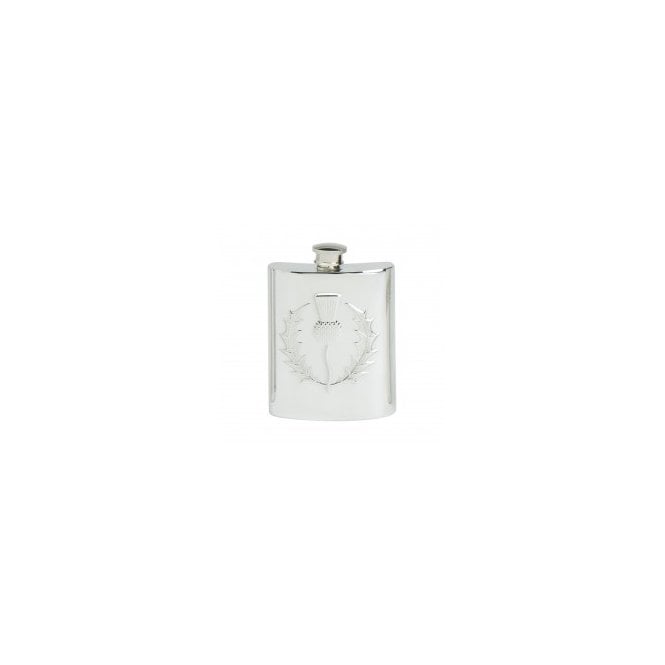 MCN Scottish Gifts Pewter Classic Thistle Hip Flask 30466