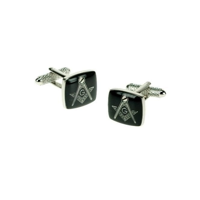 Onyx Art Black Masonic Cufflinks CK729