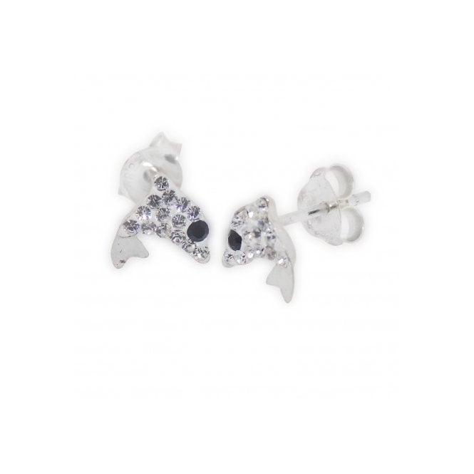MCN Jewellery CLEAR STONE DOLPHIN STUD