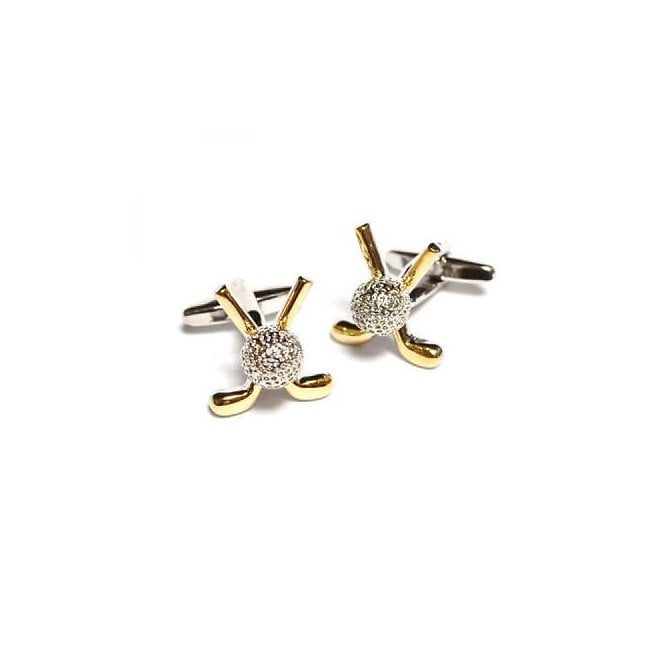 Onyx Art Golf Clubs and Ball Cufflinks CK25