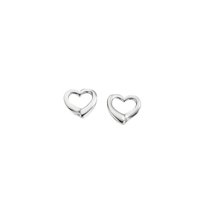 MCN Jewellery Small Open Heart Stud Earrings E2102 by Beginnings