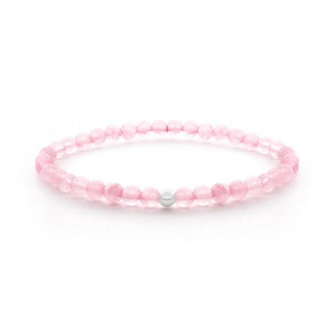 Sparkling Jewels Rose Quartz Saturn Rose Bracelet