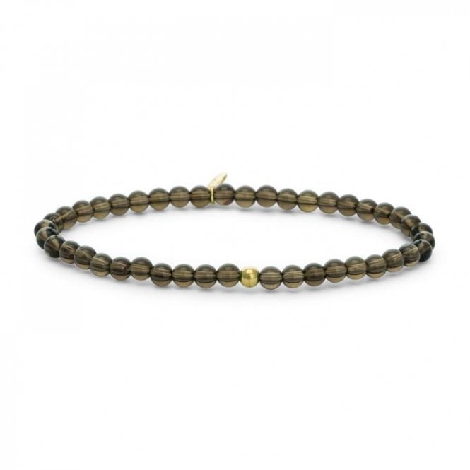 Sparkling Jewels Smokey Quartz Saturn Gold Bracelet
