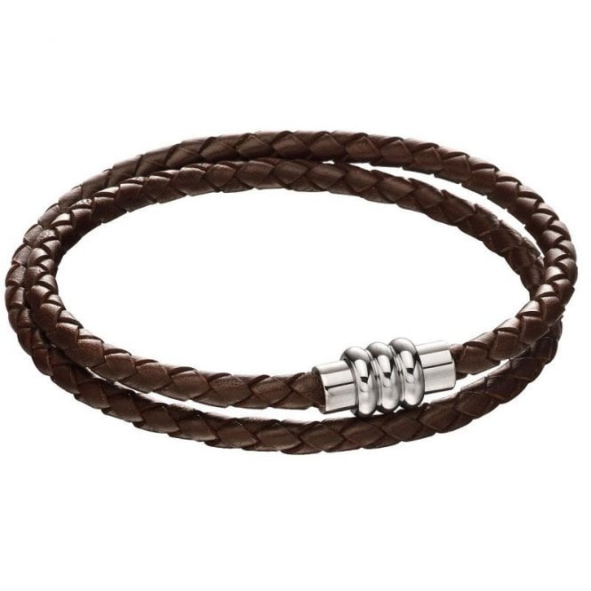 Fred Bennett Brown Leather Mens Bracelet B5132